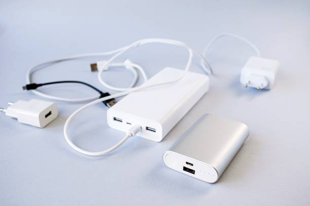 istock Power bank, external battery and USB cable, universal mobile battery 1967305651