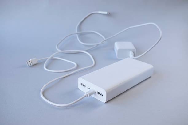 istock Power bank, external battery and USB cable, universal mobile battery 1967305656