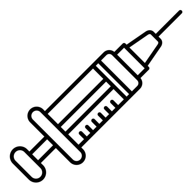 illustrations, cliparts, dessins animés et icônes de needle and syringe icon - 13283