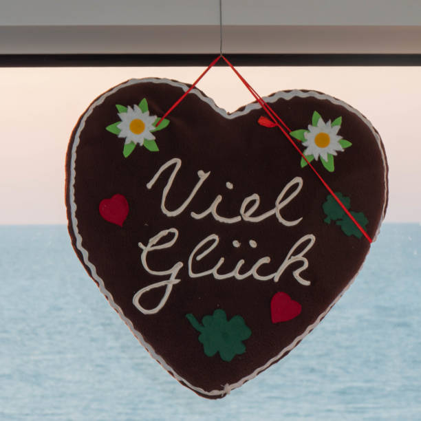 istock Heart with writing in German: Good luck 1967366599