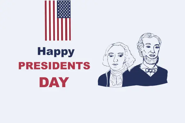 Vector illustration of Happy Presidents day of United States. Washingtons Birthday