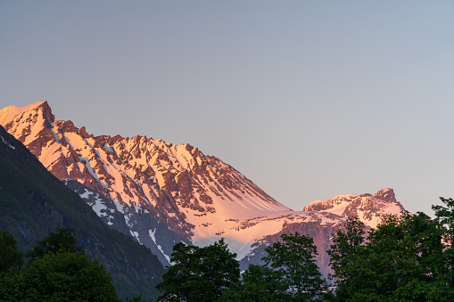 Romsdalsalpane or the Romsdal Alps a mountain range surrounding the Romsdalen valley in Møre og Romsdal county, Norway.