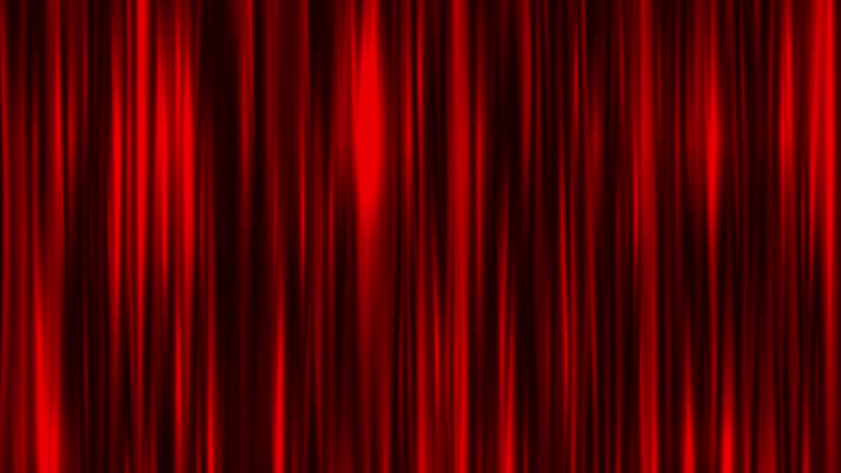 Abstract stripe gradient curtain motion graphic background in tone of red.  Seamless looping animation background.