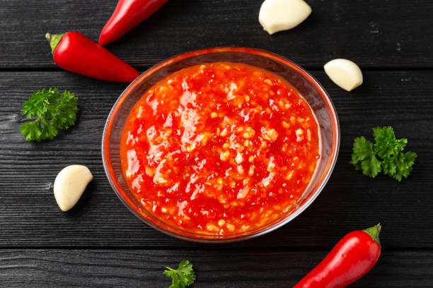 istock Hot Sweet chilli sauce in glass bowl 1967387941