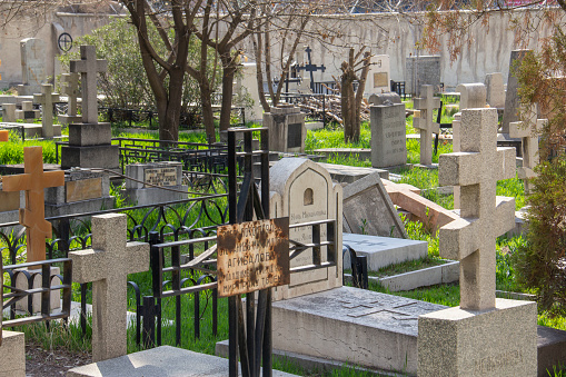 Tehran, IRAN - march 10, 2017 - Here is known as the cemetery of broken crosses and the Georgian cemetery and a memorial to the dead of the Russian army