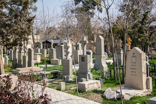 A view of the old Jewish cemetery in Prague.