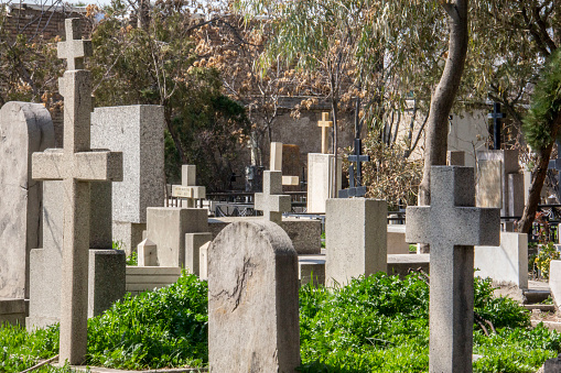 Tehran, IRAN - march 10, 2017 - Here is known as the cemetery of broken crosses and the Georgian cemetery and a memorial to the dead of the Russian army