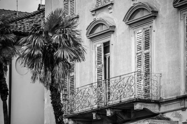 Facade of an old villa at lake Como, Italy