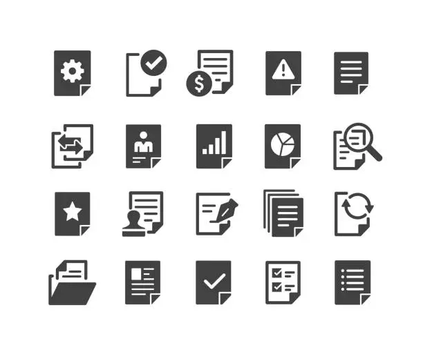 Vector illustration of Document Icons - Classic Series