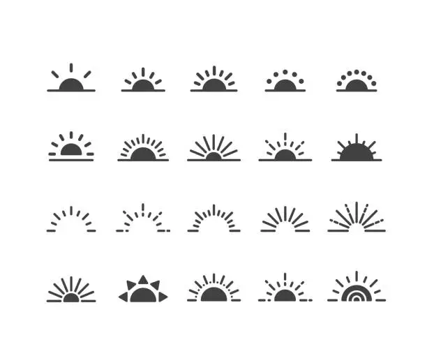 Vector illustration of Sunrise Icons - Classic Series