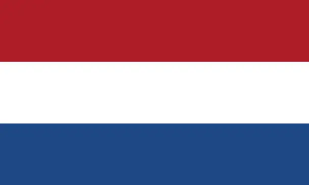 Vector illustration of Close-up of the national flag of Holland.