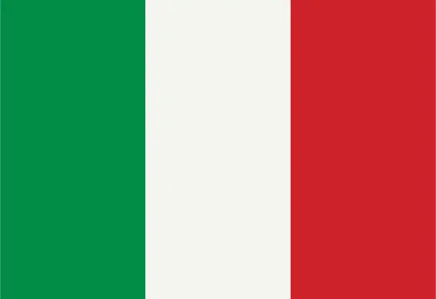 Vector illustration of Close-up of the national flag of Italy.