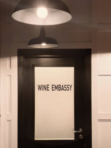 istock Black door labeled 