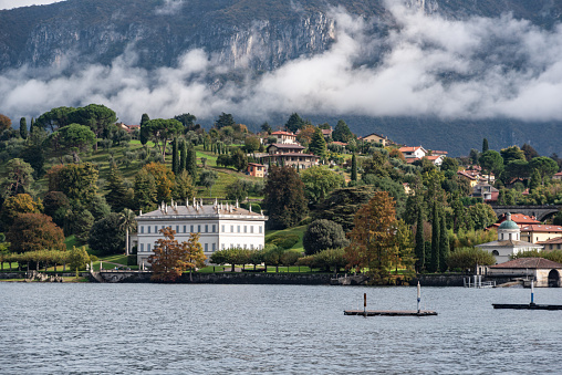 Bellagio, Italy - October 15, 2023 - Villa Melzi d Eril in Bellagio at lake Como, Italy