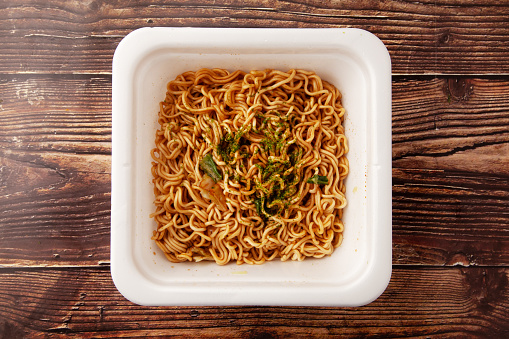 Japanese cup noodles with sauce yakisoba
