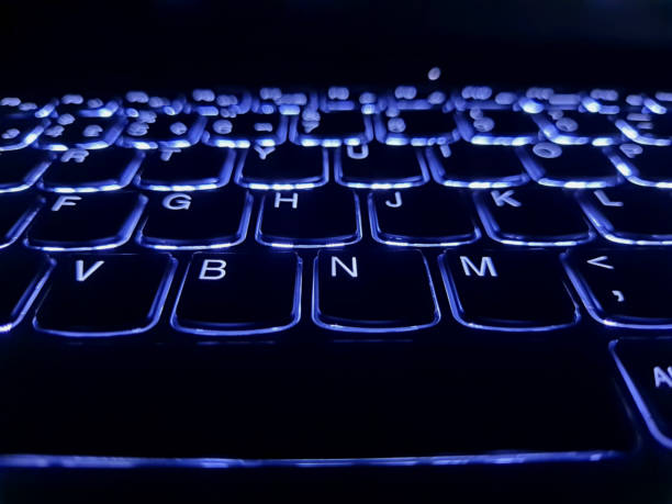 istock Close-up of laptop keyboard lighting. 1967553648
