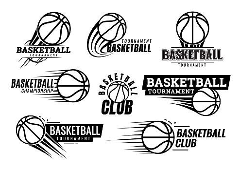 Basketball ball football tournament icons. Symbol or emblem. vector illustration