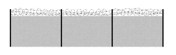 Vector illustration of Prison Wired Metal Fence with Barbed Wire