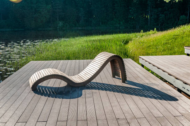 istock Sunbed on wooden terrace. 1967722305
