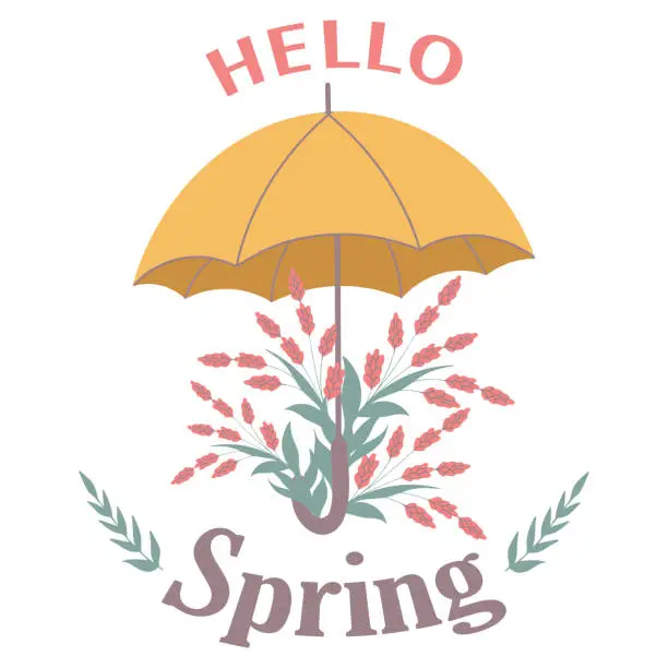 Vector illustration of Hello Spring