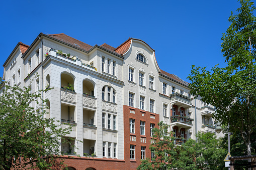 Nicely renovated classicist decorative facade in Berlin-Prenzlauer Berg