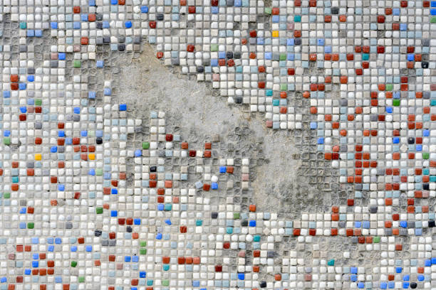 Texture from a multi-colored small tile. Colorful small square randomly. High quality photo tiles.