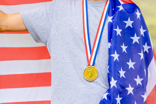 istock American Athlete with the Gold Medal 1967826888