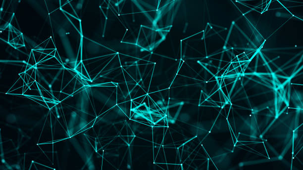 istock Digital plexus of glowing lines and dots. Abstract background. 3D rendering. Network or connection. 3d rendering. 1967828021