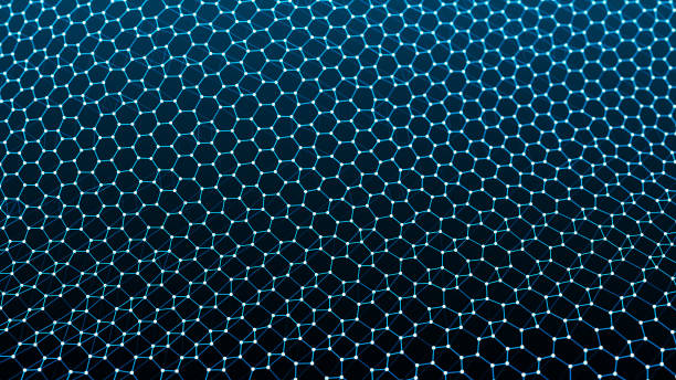 istock Network of bright connected dots and lines. Abstract dynamic wave of many points. Digital background. 3D rendering. 1967828995