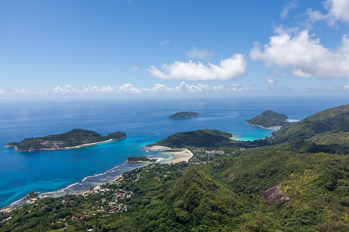 beautiful coastline of victoria, capital city on mahè island, seychelles islands, indian ocean islands.