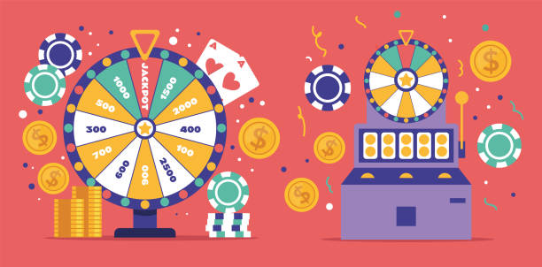 illustrazioni stock, clip art, cartoni animati e icone di tendenza di casino wheel lucky number game fortune spinning jackpot roulette concept. vector graphic design element illustration - wheel incentive award spinning