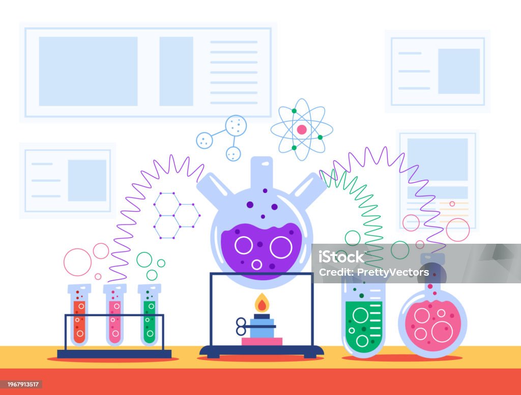 Laboratory Science Concept Vector Flat Graphic Design Isolated ...