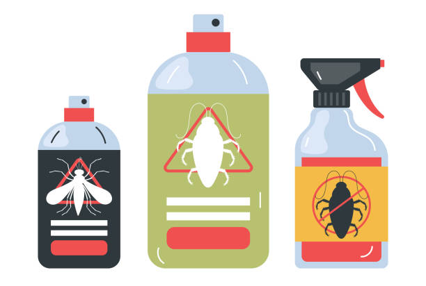 istock Pesticide pest bottle control insect insecticide spray concept. Vector graphic design illustration 1967915422
