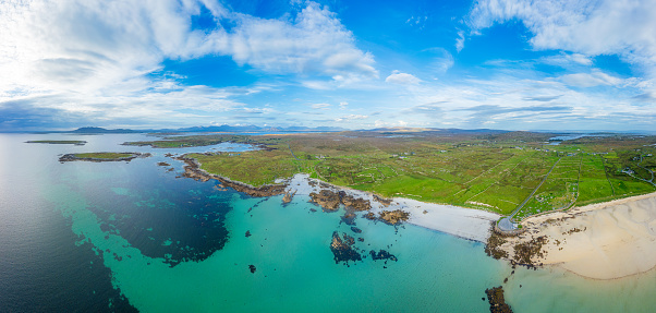 Moyrus Beach is located in County Galway, Ireland. It is situated on the western coast of the country, near the town of Carna. Moyrus Beach is known for its scenic beauty, with sandy shores and views of the Atlantic Ocean.