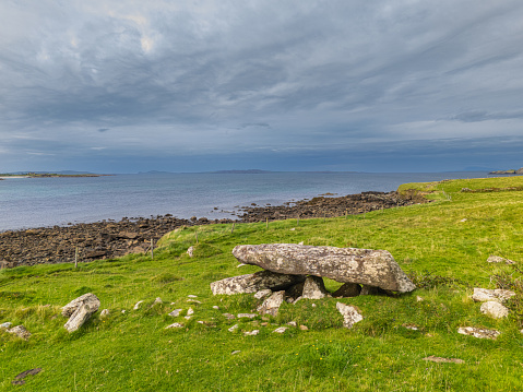 Knockbrack tomb Galway Ireland Aerial view