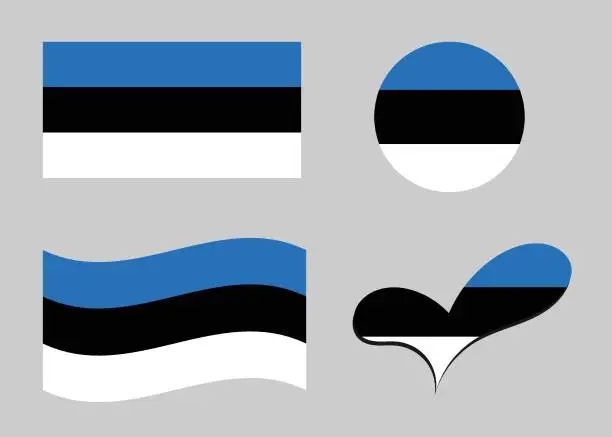 Vector illustration of Flag of Estonia