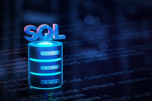 Sql And Data Storage Are Placed On Structured Query Language Code ...