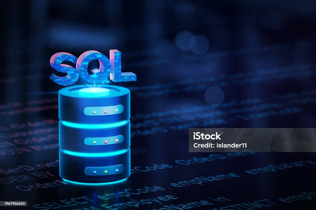Sql And Data Storage Are Placed On Structured Query Language Code ...