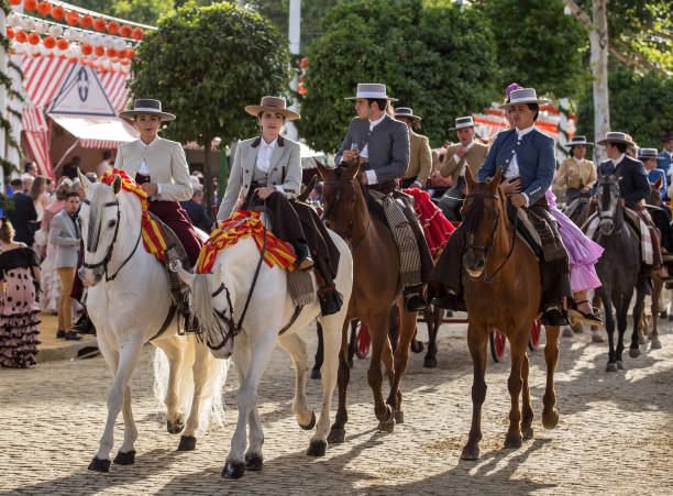 seville april fair - flume stock-fotos und bilder