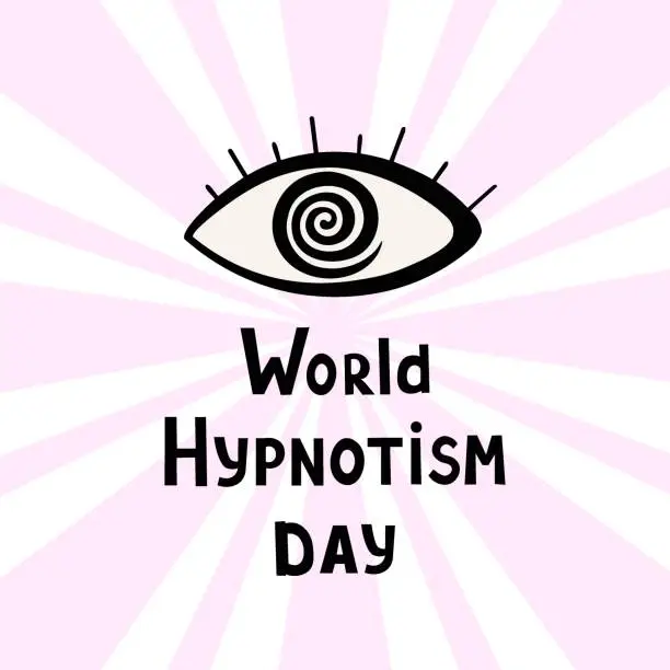 Vector illustration of world hypnotism day with rayes