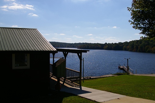 View of blue lake water