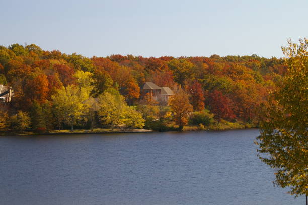 istock Lake front property in autumn 1968032708
