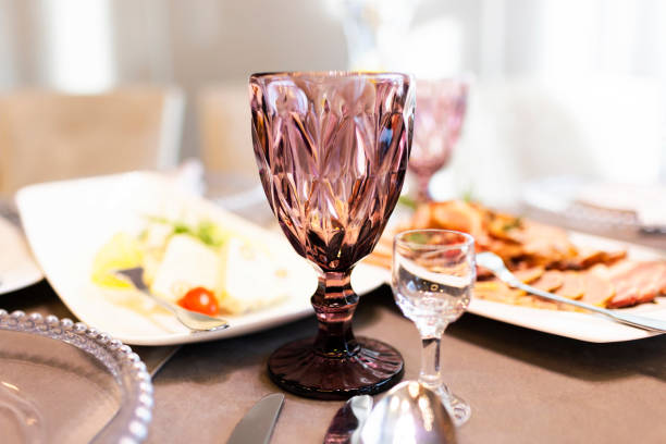 3 wine glasses line up.