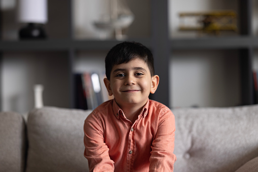 Portrait Shot Of A Beautiful Child boy Smiling