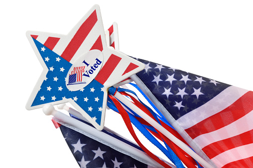 Voting sticker on an American Star.