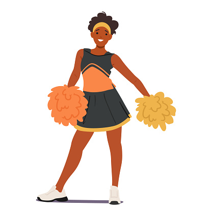Vibrant Cheerleader Girl Radiates Energy And Positivity. With Spirited Routines, Infectious Enthusiasm, And A Megawatt Smile, She Boosts Team Morale And Captivates Audiences With Her Dynamic Presence