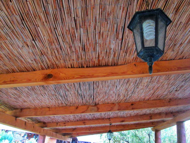 istock Beautiful reed ceiling in a gazebo 1968194314
