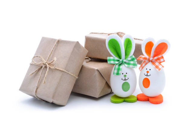 Boxes and toys isolated on white background