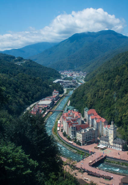 istock Rosa Khutor and the Mzymta river among the green hills 1968227678