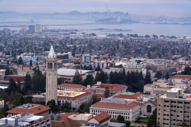 istock Aerial View at downtown Oakland with dense cloudy skies 1968244561